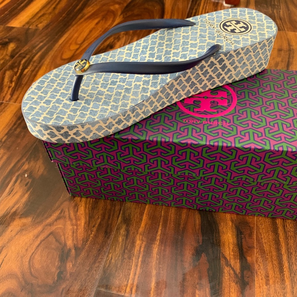 Tory Burch wedge flip flops